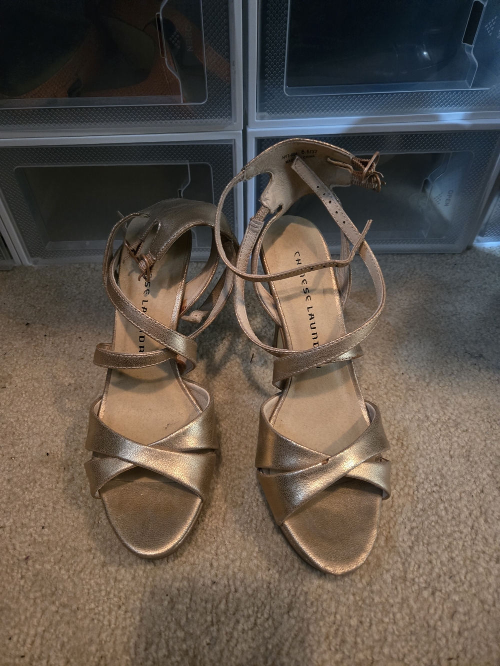 Chinese Laundry Metallic Gold Strappy Women's Sandals